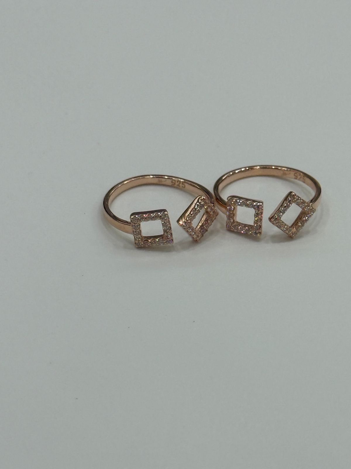 92.5 Silver Rose Gold  Kite Cutting Toe Ring